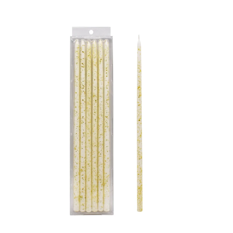 11.5" White Speckled Narrow Taper Candles, 12ct. by Ashland®