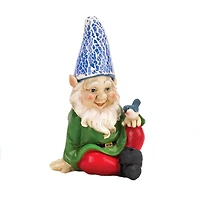 7" Cheery Gnome Solar Statue