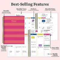 TF Publishing 2024 - 2025 Cabana Stripe Medium Spiral Planner