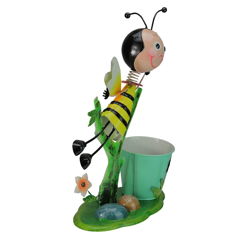 17" Bee Flying Over Flowers Spring Outdoor Planter
