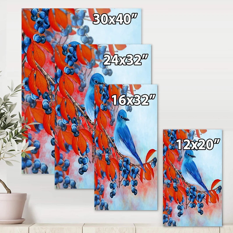 Designart - Bright Bird Bullfinch Sitting On A Branch III