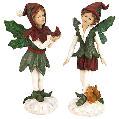 Design Toscano Santa's Victorian Holly Christmas Elves Statue Set