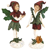 Design Toscano Santa's Victorian Holly Christmas Elves Statue Set