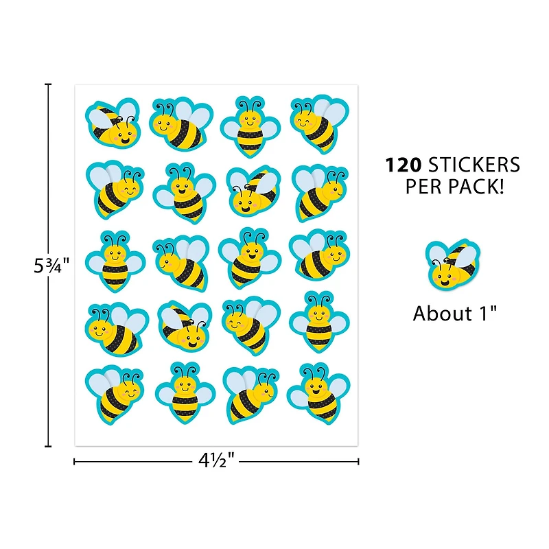 Teacher Created Resources® Buzzing Bees Stickers, 120 Per Pack, 12 Packs total of 1440
