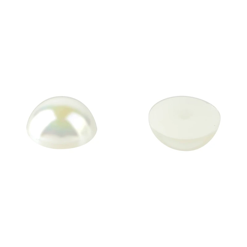 7.5mm Ivory AB Round Flatback Plastic Pearls, 1,200ct. by Bead Landing™