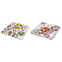 7" "Love Blooms Here'" Floral Outdoor Garden Stones Set