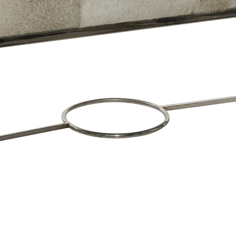 Silver Stainless Steel Contemporary Bench, 17' x 48" x 18"