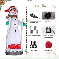Glitzhome® 20FT Giant Lighted Inflatable Disco Skiing Snowman