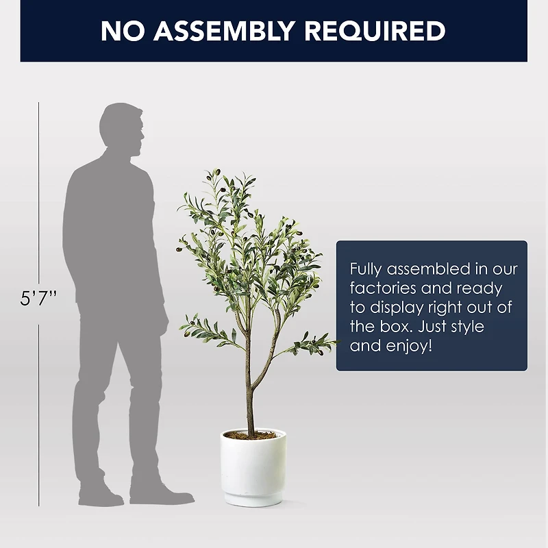 American Art Decor 4ft. Olive Tree in White Ceramic Pot
