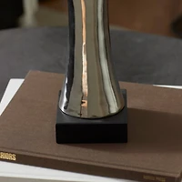 19" Traditional Silver Porcelain Stylized Abstract Couple Sculpture