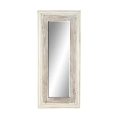 59" White Farmhouse Wood Wall Mirror