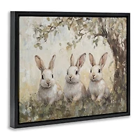 Stupell Industries Fairytale Bunnies Under Tree Floating Frame Wall Art