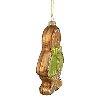 4.5" Bronze & Brown Glass Gingerbread Christmas Ornament