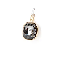14K Gold Plated Gray Austrian Crystal Cushion Cut Charm by Bead Landing™