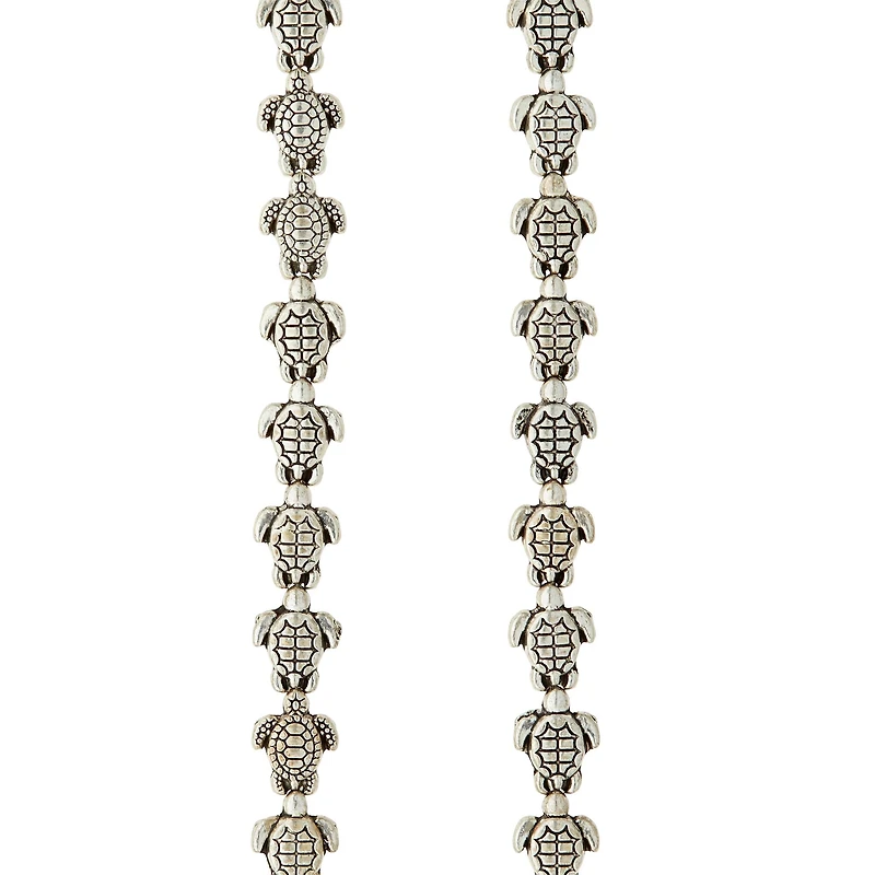 Antique Silver Sea Turtle Metal Beads, 9mm by Bead Landing™