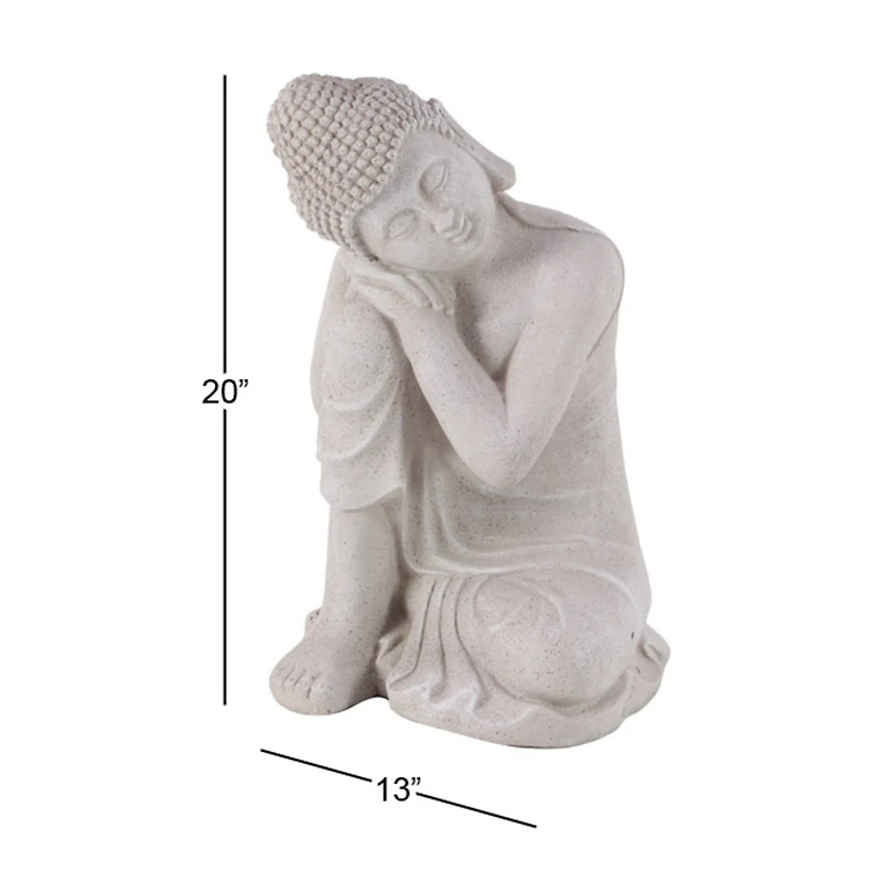 20" Gray Buddha Garden Sculpture