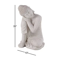 20" Gray Buddha Garden Sculpture