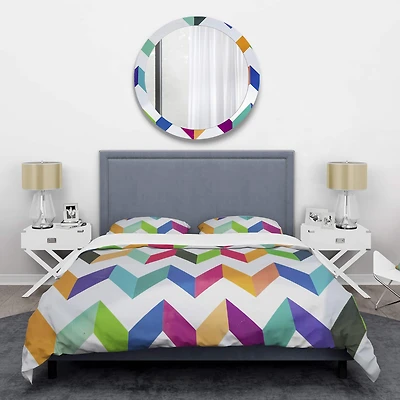 Designart 'Geometrical Retro Design III' Mid-Century Duvet Cover Set