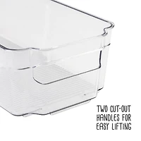 Honey Can Do Clear BPA-Free Stackable Refrigerator Organizer Storage Bins Set