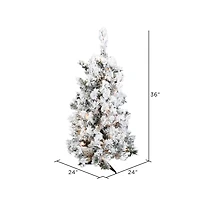 3ft. Pre-Lit Flocked Alaskan Pine Artificial Christmas Tree, Clear Dura-Lit® Lights