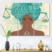 Designart - Portrait of African American Woman With Blue Hair I