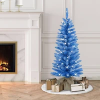 4ft. Pre-Lit Blue Artificial Tree in Burlap Sac, Clear Lights