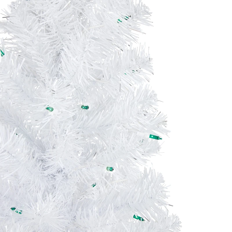 3ft. Pre-Lit White Pine Artificial Christmas Tree, Green Lights
