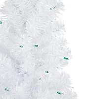 3ft. Pre-Lit White Pine Artificial Christmas Tree, Green Lights