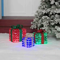 3-Piece Random Twinkle LED Diamond Beads Gift Box Sculpture Set