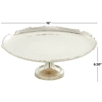 CosmoLiving by Cosmopolitan 16" Silver Aluminum Cake Stand