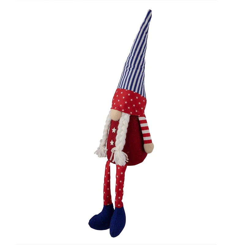 17.7" Sitting Patriotic Girl 4th of July Gnome