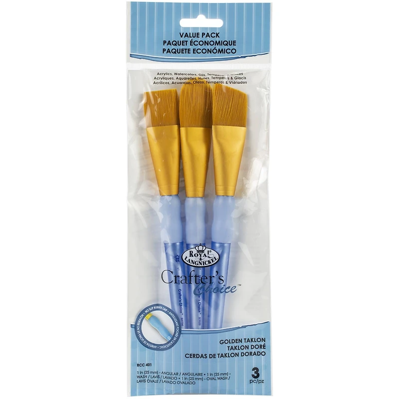 Royal & Langnickel® Crafter's Choice™ Golden Taklon Large Brush Set