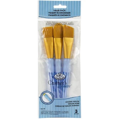 Royal & Langnickel® Crafter's Choice™ Golden Taklon Large Brush Set