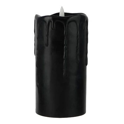 3" x 6" Black Dripping LED Wax Pillar Candle by Ashland®