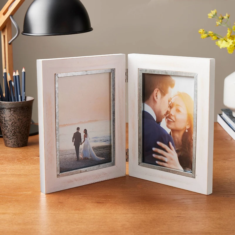Expressions™ 2 Opening 5" x 7" White Hinged Collage Frame by Studio Décor®
