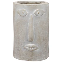 12.25" Abstract Face Ceramic Outdoor Garden Planter