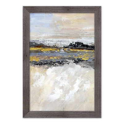 Rough Abstract Landscape 20" x 30" Western Gray Framed Print