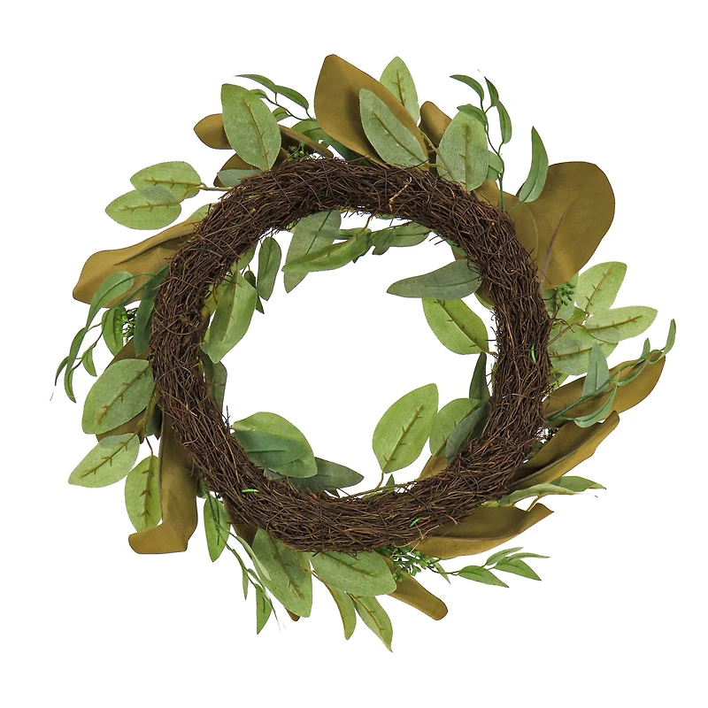 22" Eucalyptus & Magnolia Leaf Wreath