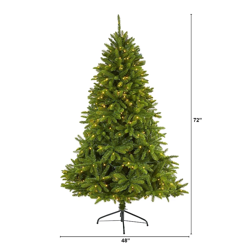 6ft. Pre-Lit Sierra Spruce Artificial Christmas Tree, Clear LED Lights