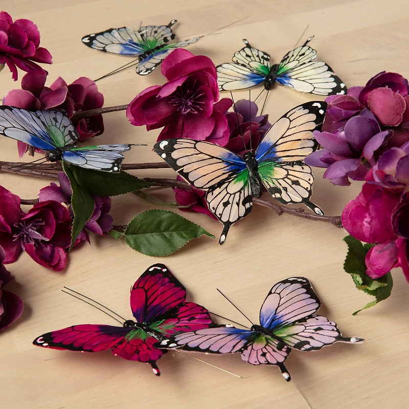 4.5" Blue & Purple Feather Butterflies, 6ct. by Ashland®