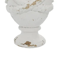 White Fiberglass Farmhouse Vase, 18" x 11" x 11"