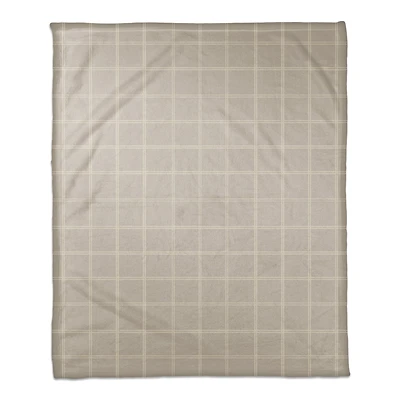 Gray and White Check Coral Fleece Blanket