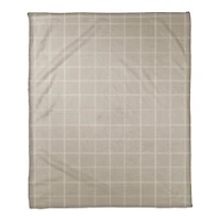 Gray and White Check Coral Fleece Blanket
