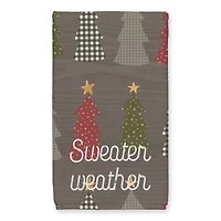 Sweater Weather Gray Tree Pattern Tea Towel Set