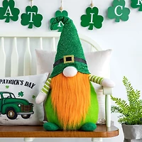 Glitzhome® 25.5" St. Patrick's Fabric Standing Gnome Décor