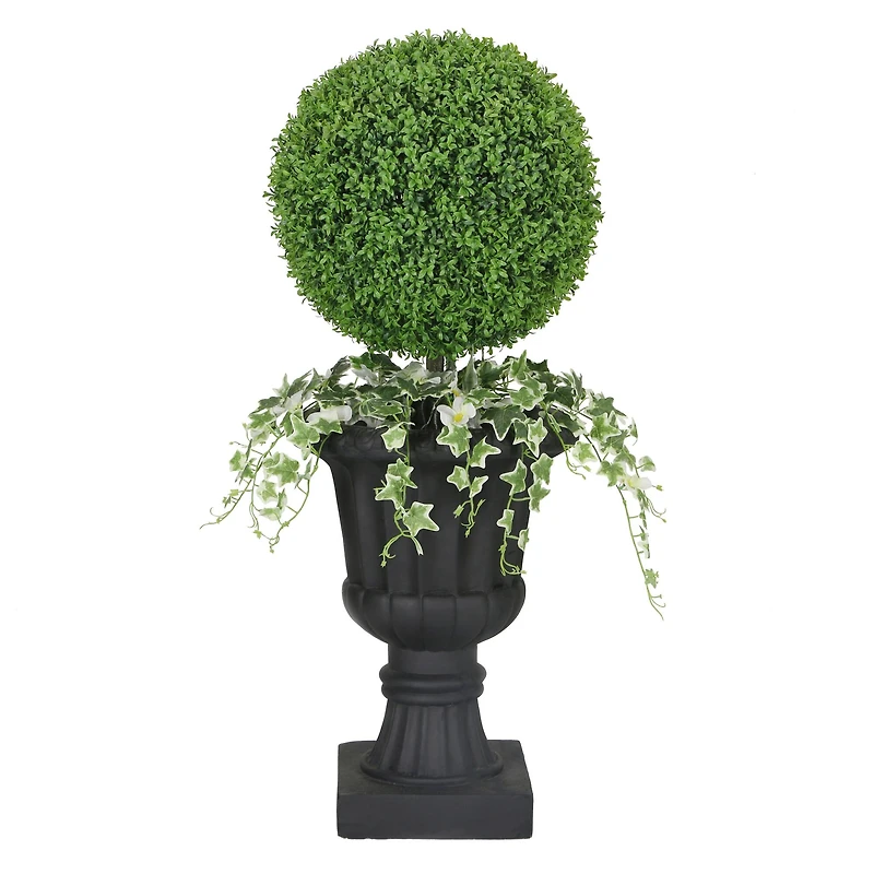 3.5ft. Topiary Boxwood Artificial Tree in Decorative Urn