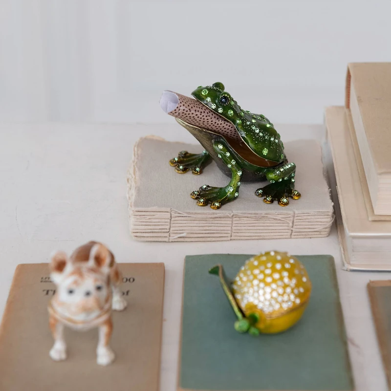 Hello Honey® 3" Green Jeweled Frog Trinket Box