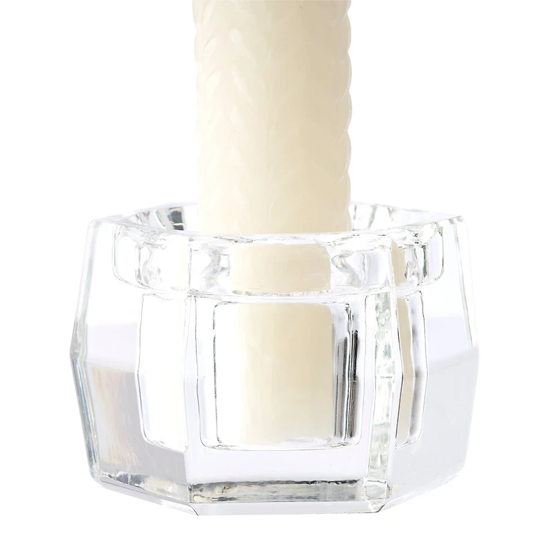 12 Pack: Crystal Hexacube Taper Holder by Ashland®