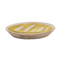 Hello Honey® 12" Decorative Hand-Painted Mango Wood Leaf Bowl