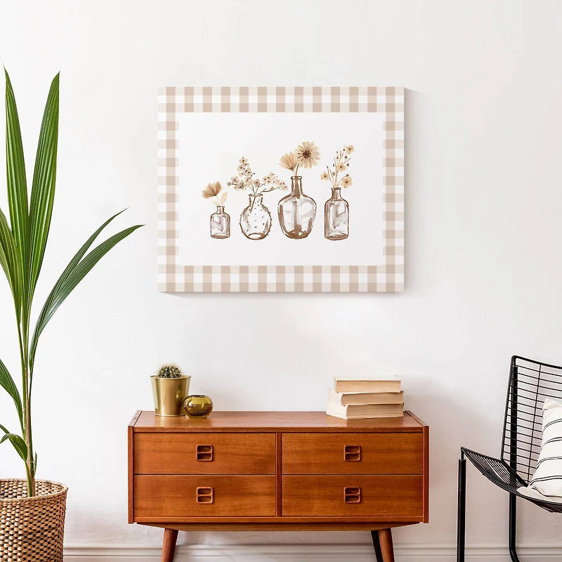 Amber Flower Jar Still 20" x 24" Canvas Wall Art